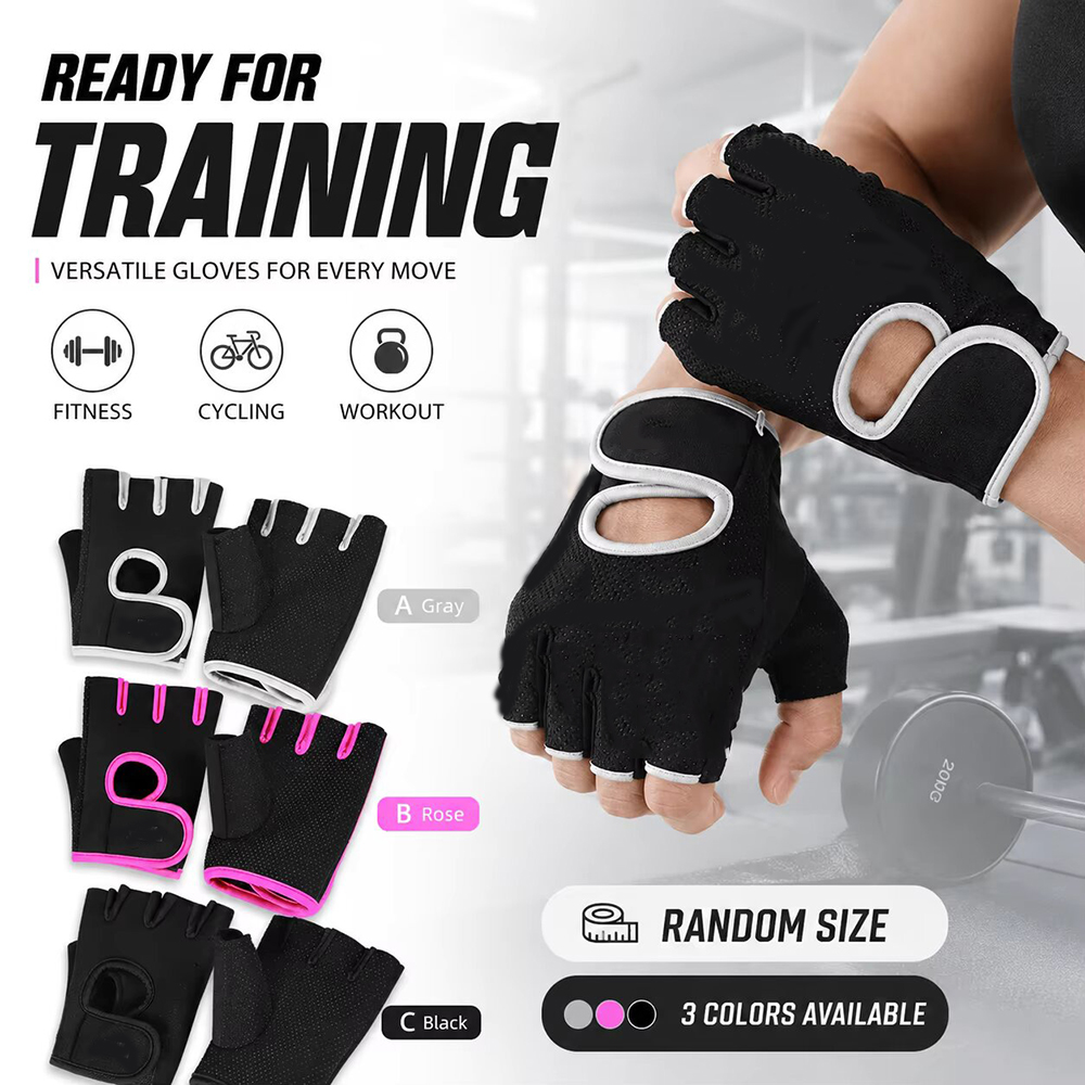 Weightlifting Gloves - Oddychające sportowe rękawice bez palców, antypoślizgowe,