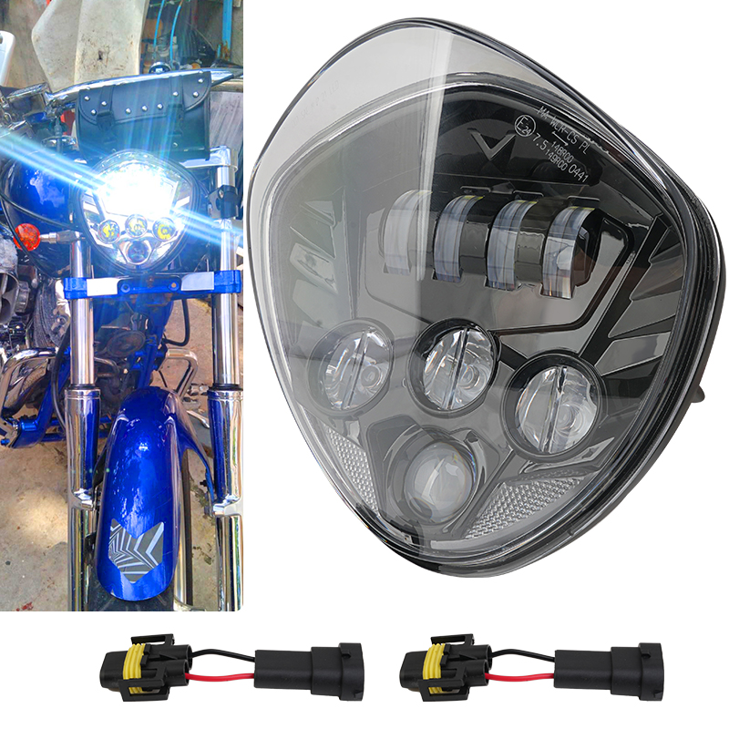 Crossfit Victory - Czarny reflektor LED do motocykla, pasujący