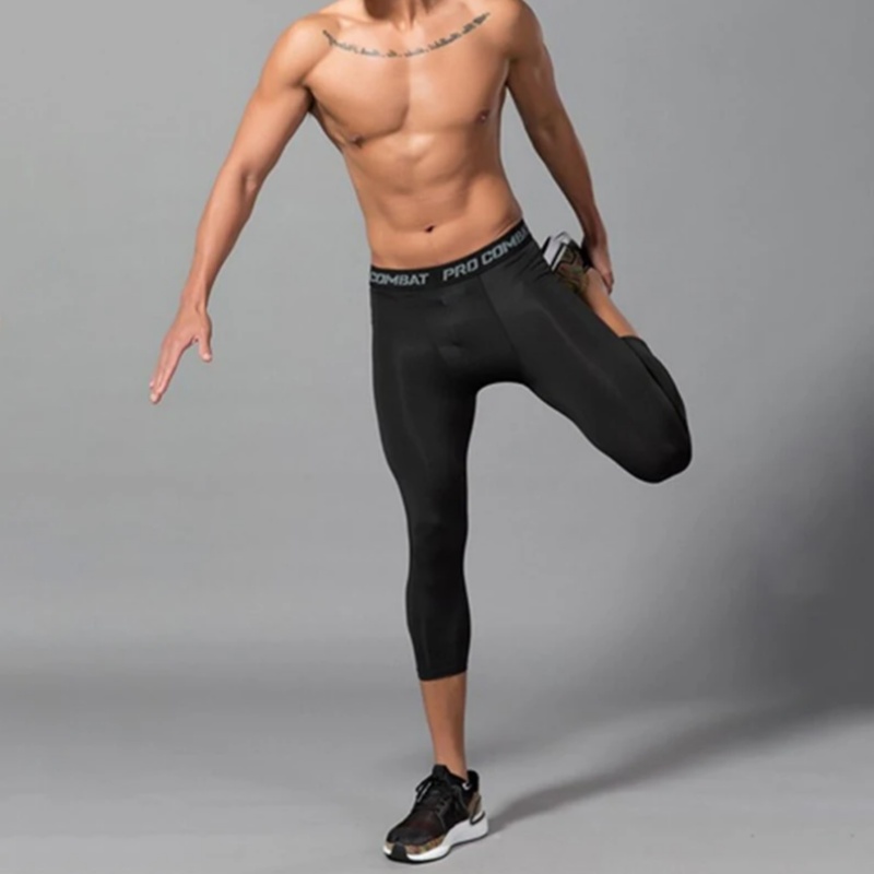 Crossfit Victory - Męskie legginsy do biegania, szybkoschnące, sportowe